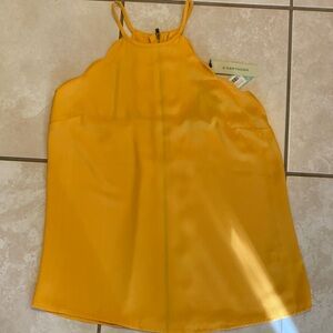 Yellow scalloped top with back zipper
